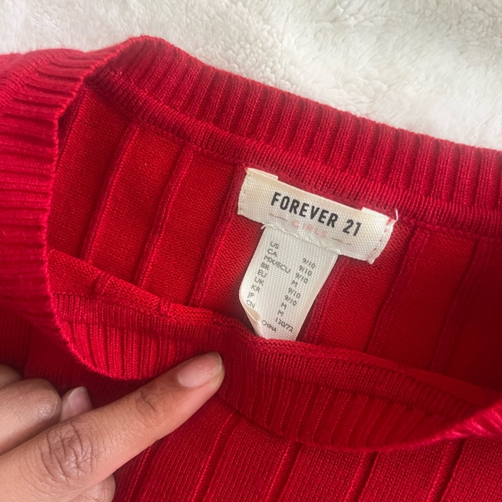 Forever 21 Red Ribbed Knit Top - Picture 4 of 4